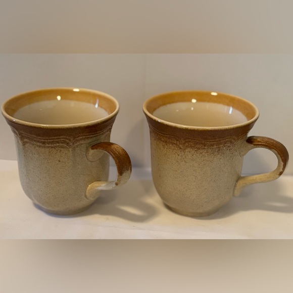 Vintage 70’s-80’s Mikasa Whole Wheat E8000 Stoneware Coffee Cups/Mugs, Set of 2 - Picture 1 of 4